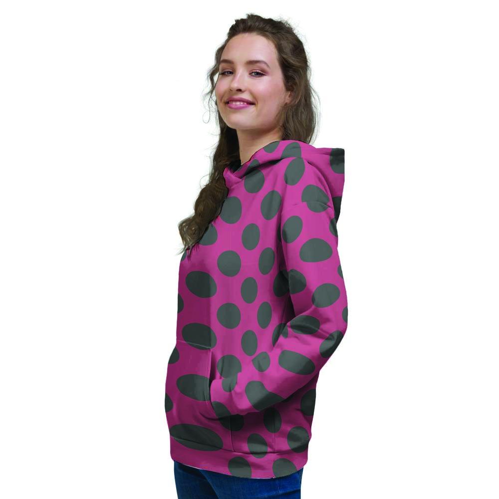 Red And Black Polka Dot Women's Hoodie-grizzshop