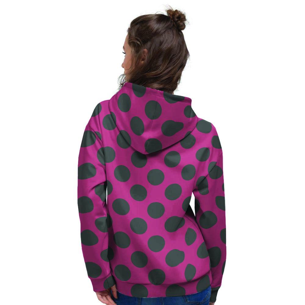 Red And Black Polka Dot Women's Hoodie-grizzshop