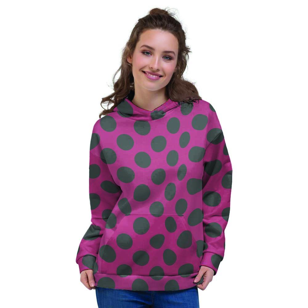 Red And Black Polka Dot Women's Hoodie-grizzshop