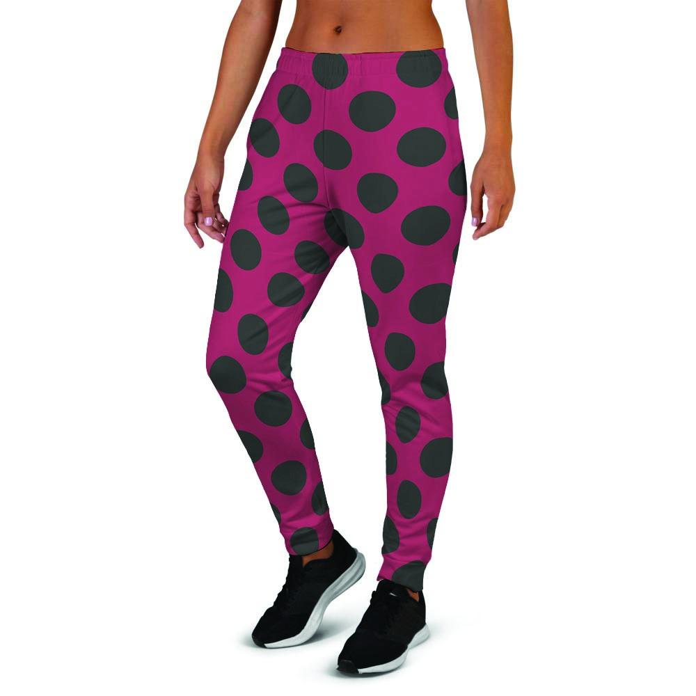 Red And Black Polka Dot Women's Joggers-grizzshop