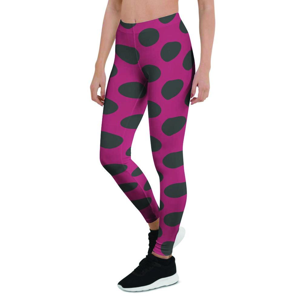 Red And Black Polka Dot Women's Leggings-grizzshop