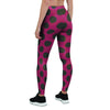 Red And Black Polka Dot Women's Leggings-grizzshop