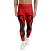 Red And Black Snakes Sign Print Men's Leggings-grizzshop