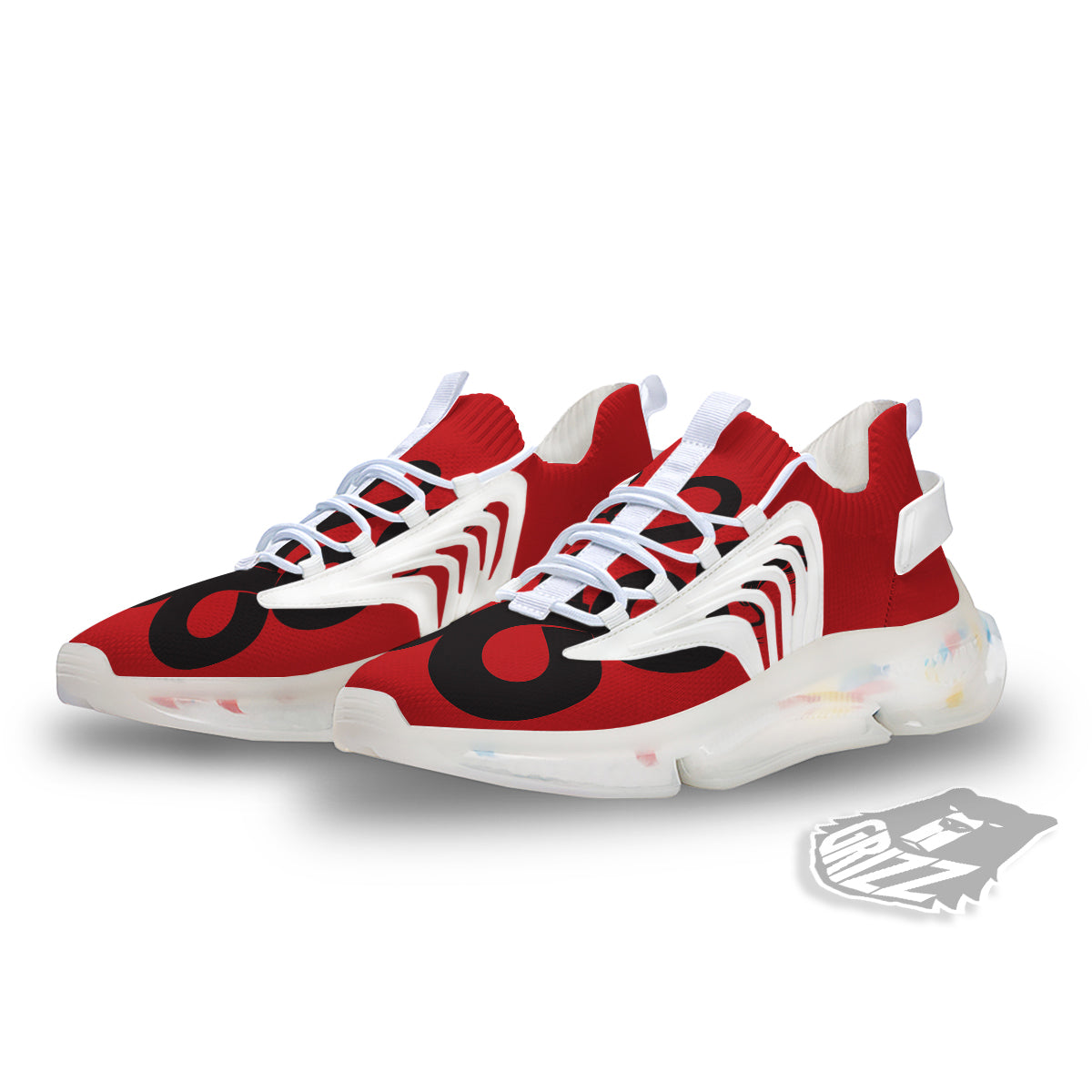Red And Black Snakes Sign Print White Gym Shoes-grizzshop