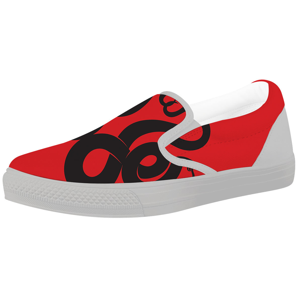 Red And Black Snakes Sign Print White Slip On Shoes-grizzshop