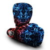 Red And Blue Electrical Print Boxing Gloves-grizzshop