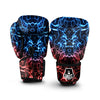 Red And Blue Electrical Print Boxing Gloves-grizzshop