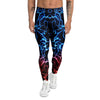 Red And Blue Electrical Print Men's Leggings-grizzshop