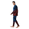 Red And Blue Electrical Print Men's Pajamas-grizzshop