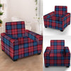 Red And Blue Plaid Tartan Armchair Cover-grizzshop