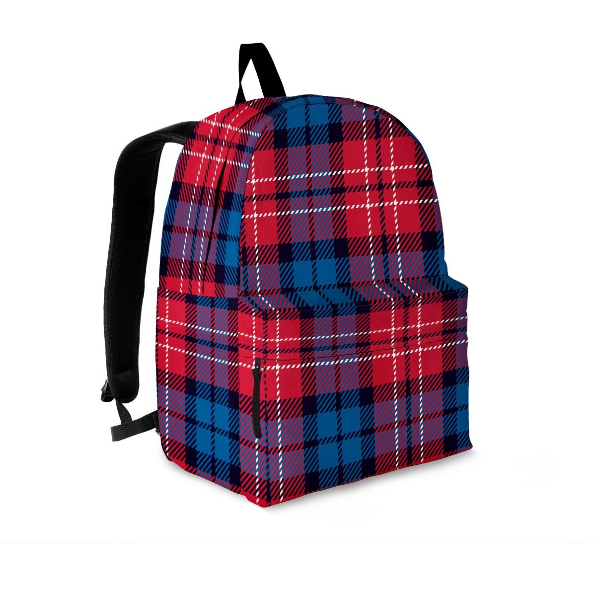 Red And Blue Plaid Tartan Backpack-grizzshop