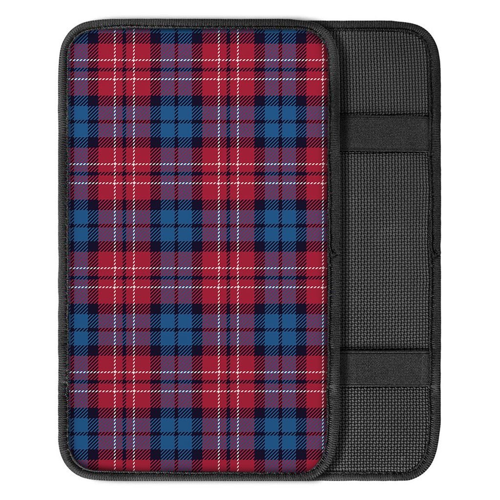 Red And Blue Plaid Tartan Car Console Cover-grizzshop