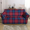 Red And Blue Plaid Tartan Loveseat Cover-grizzshop