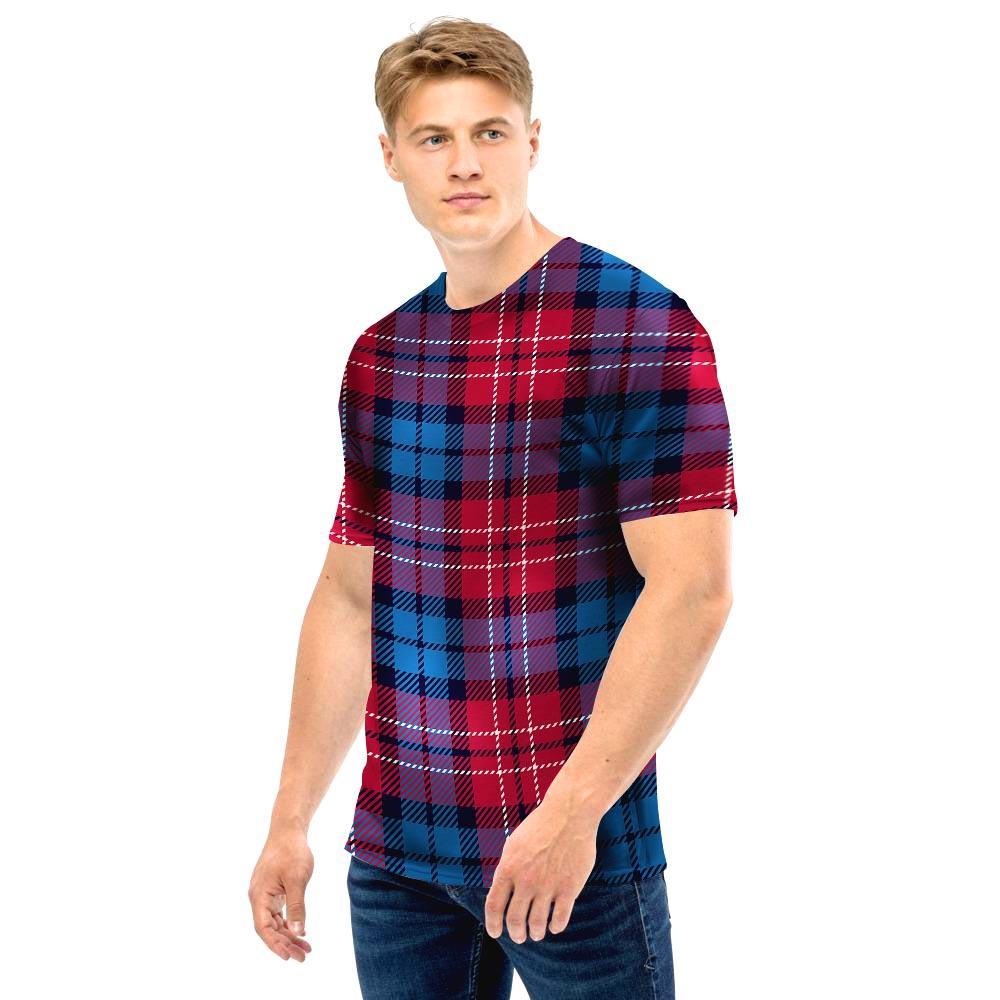 Red And Blue Plaid Tartan Men T Shirt-grizzshop