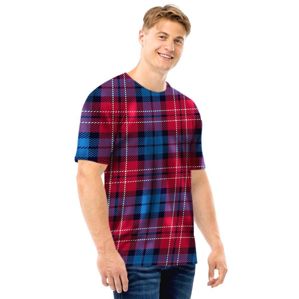 Red And Blue Plaid Tartan Men T Shirt-grizzshop