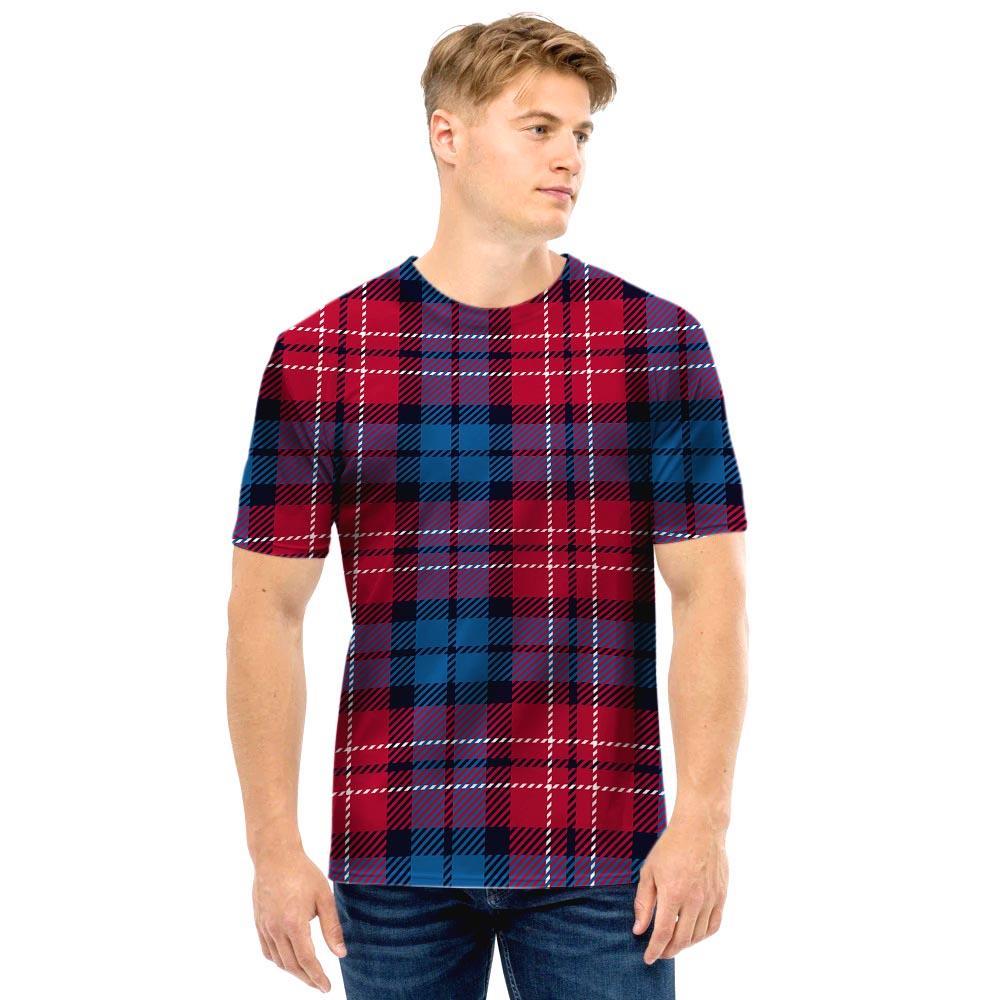 Red And Blue Plaid Tartan Men T Shirt-grizzshop