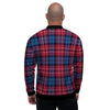 Red And Blue Plaid Tartan Men's Bomber Jacket-grizzshop