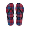 Red And Blue Plaid Tartan Men's Flip Flops-grizzshop