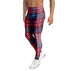 Red And Blue Plaid Tartan Men's Leggings-grizzshop