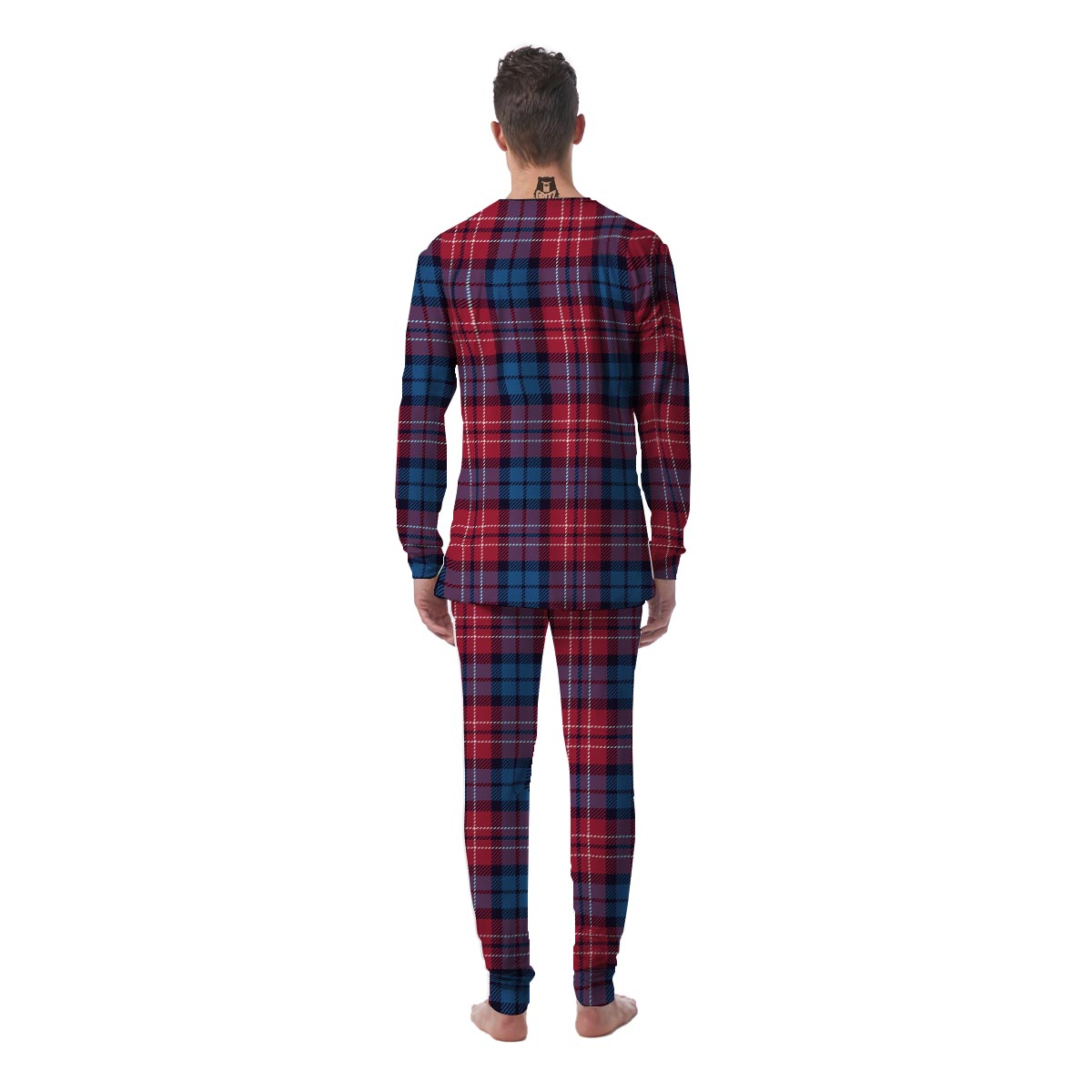 Red And Blue Plaid Tartan Men's Pajamas-grizzshop