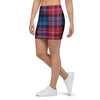 Red And Blue Plaid Tartan Mini Skirt-grizzshop