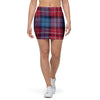 Red And Blue Plaid Tartan Mini Skirt-grizzshop