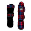 Red And Blue Plaid Tartan Muay Thai Shin Guard-grizzshop