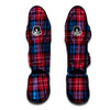 Red And Blue Plaid Tartan Muay Thai Shin Guard-grizzshop