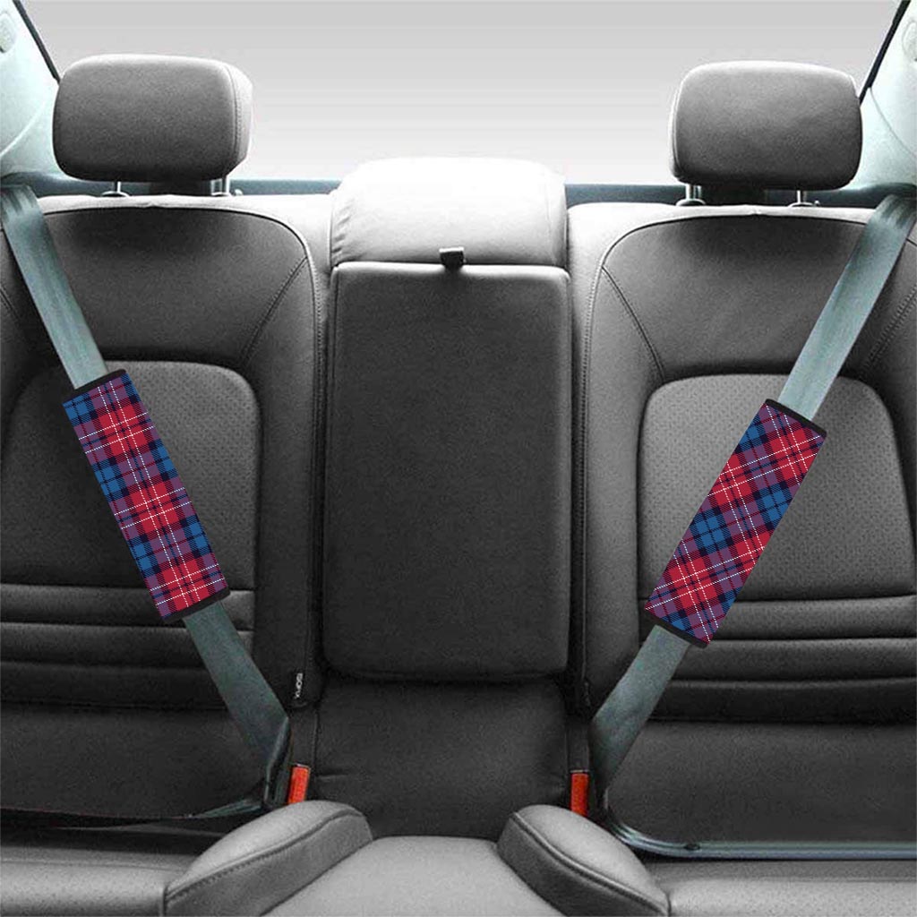 Red And Blue Plaid Tartan Seat Belt Cover-grizzshop