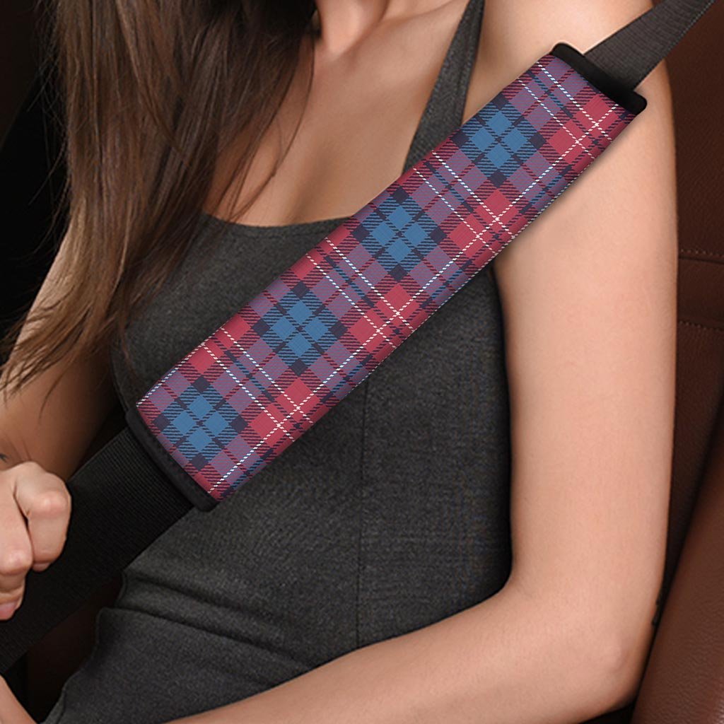 Red And Blue Plaid Tartan Seat Belt Cover-grizzshop