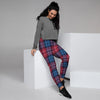 Red And Blue Plaid Tartan Women's Joggers-grizzshop