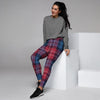 Red And Blue Plaid Tartan Women's Joggers-grizzshop