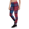 Red And Blue Plaid Tartan Women's Leggings-grizzshop