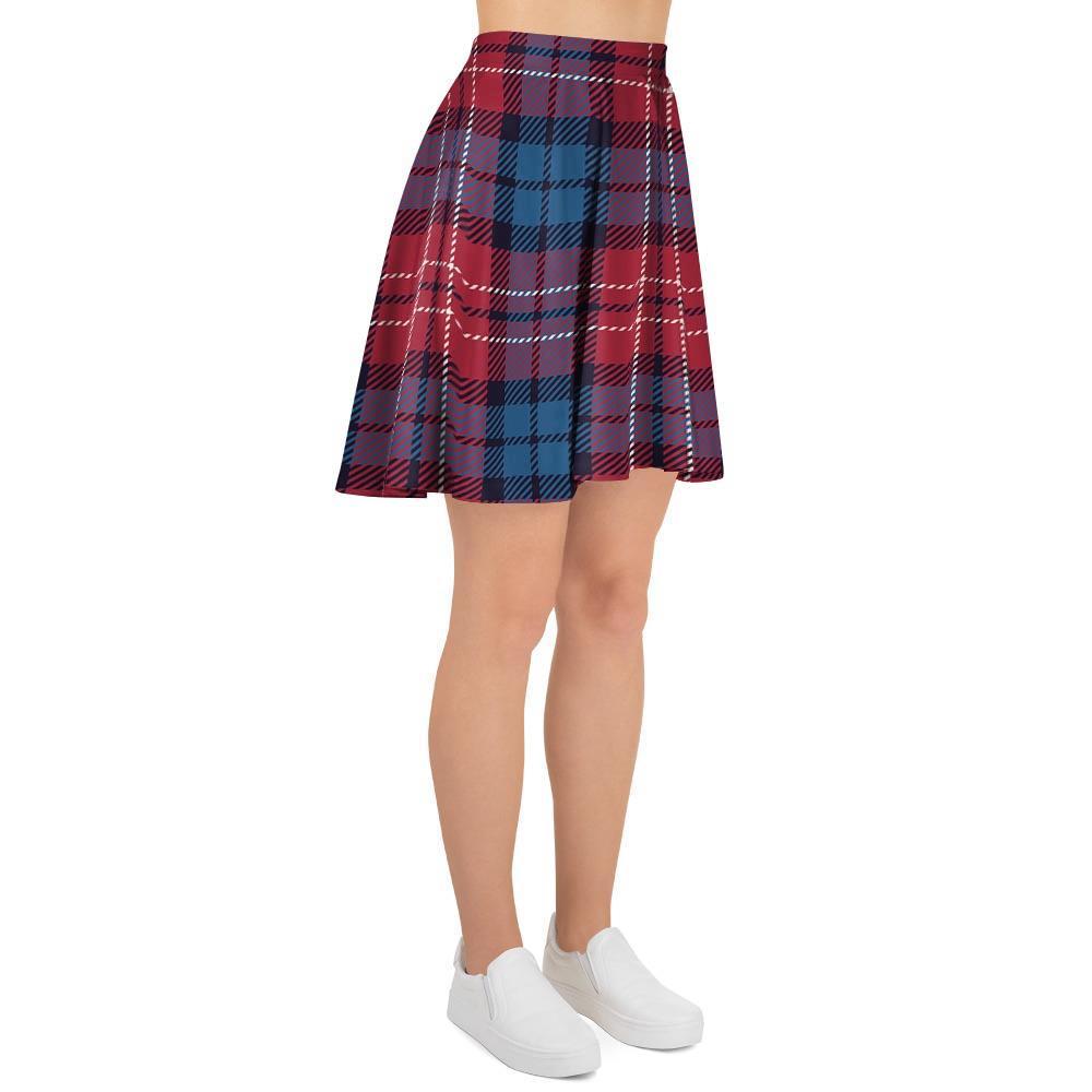 Red And Blue Plaid Tartan Women's Skirt-grizzshop