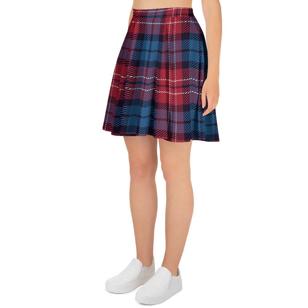 Red And Blue Plaid Tartan Women's Skirt-grizzshop