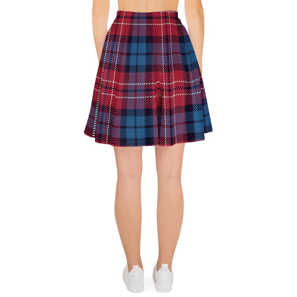 Red And Blue Plaid Tartan Women's Skirt-grizzshop