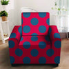 Red And Blue Polka Dot Armchair Cover-grizzshop