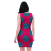 Red And Blue Polka Dot Bodycon Dress-grizzshop