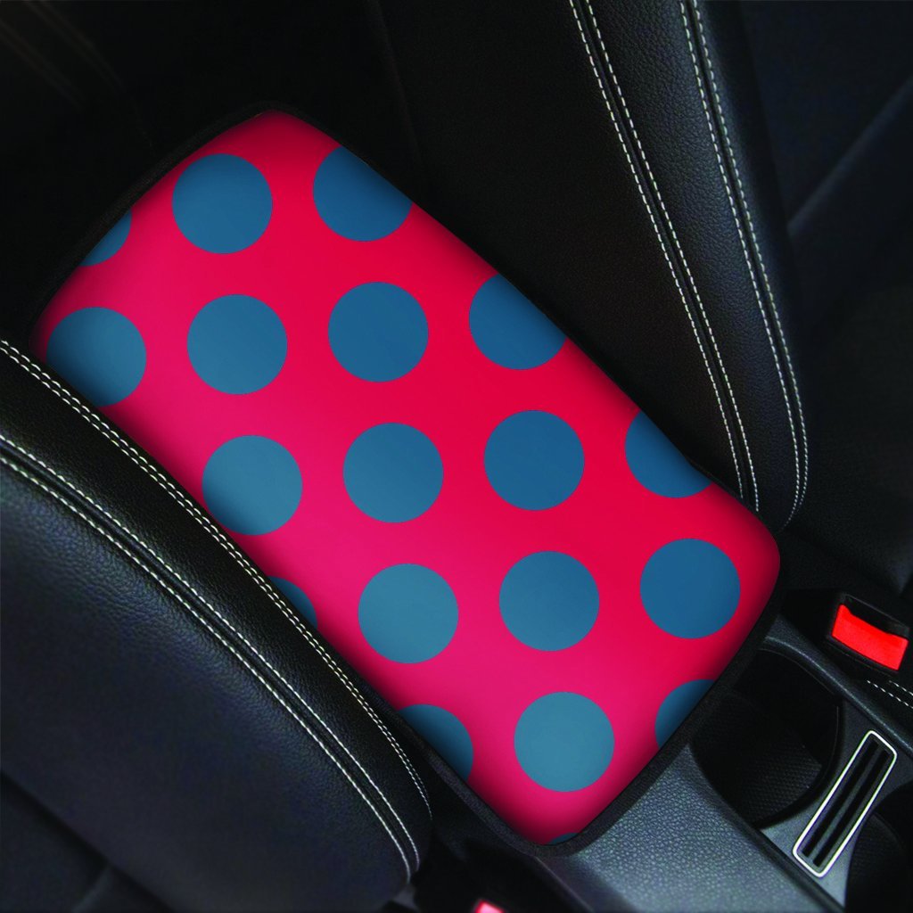 Red And Blue Polka Dot Car Console Cover-grizzshop