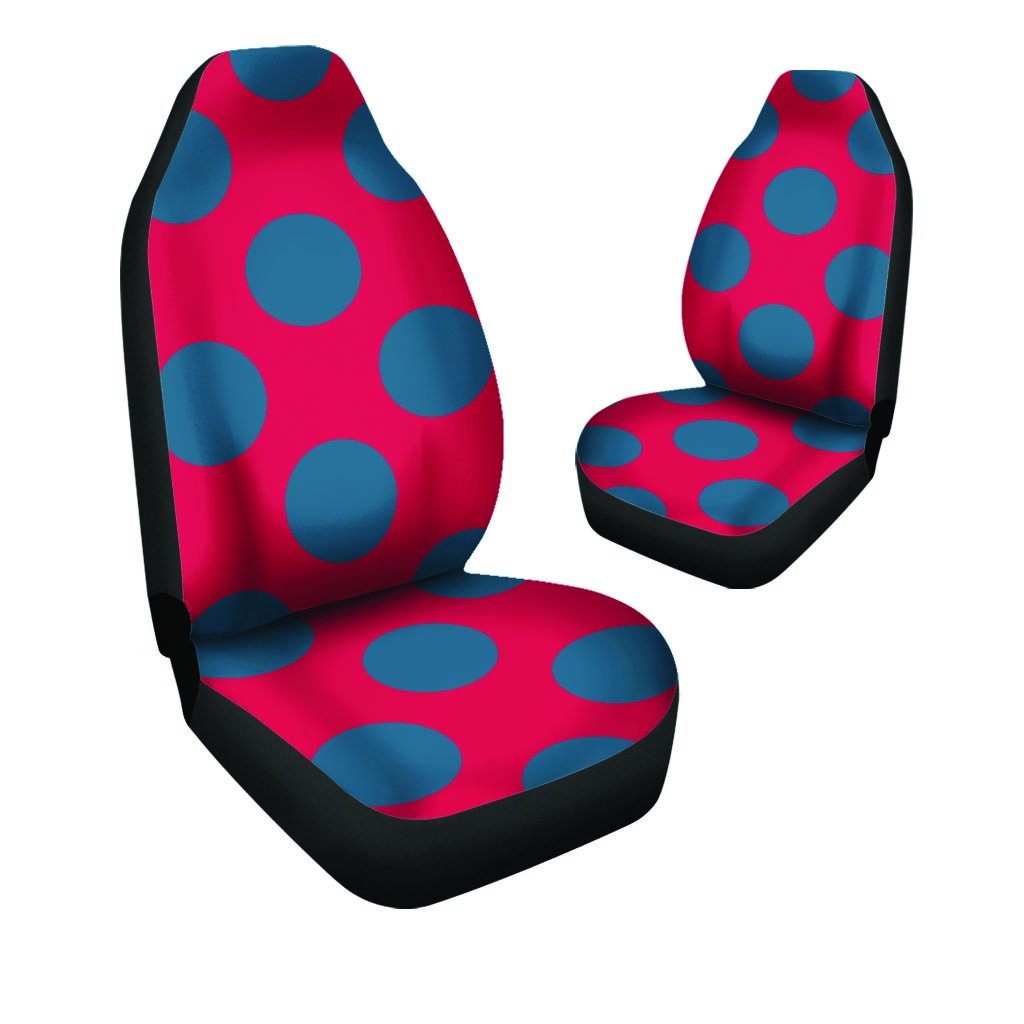 Red And Blue Polka Dot Car Seat Covers-grizzshop