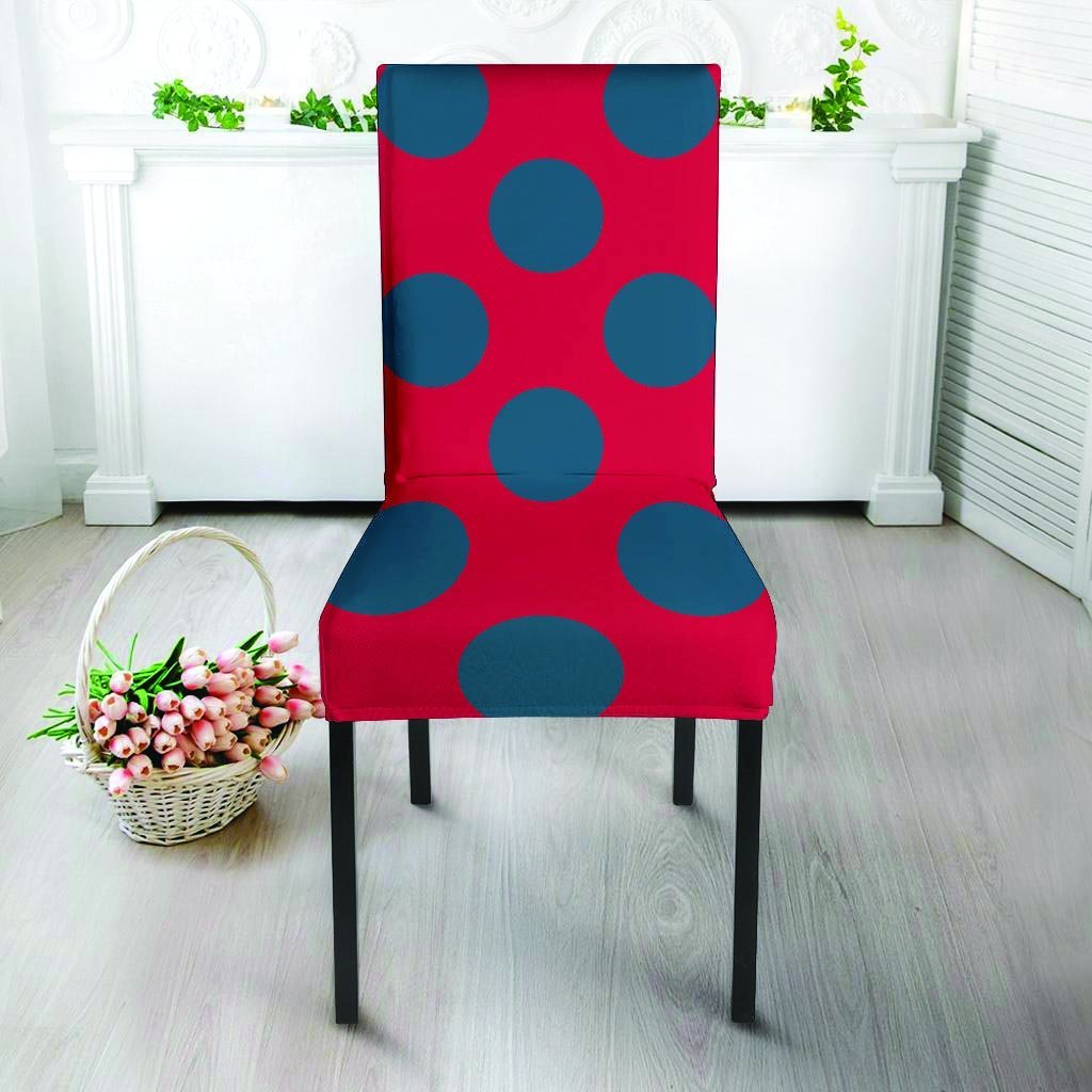Red And Blue Polka Dot Chair Cover-grizzshop