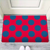 Red And Blue Polka Dot Door Mat-grizzshop