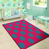 Red And Blue Polka Dot Floor Mat-grizzshop