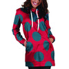 Red And Blue Polka Dot Hoodie Dress-grizzshop