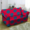 Red And Blue Polka Dot Loveseat Cover-grizzshop