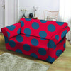 Red And Blue Polka Dot Loveseat Cover-grizzshop