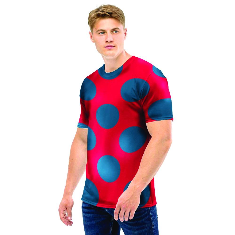 Red And Blue Polka Dot Men T Shirt-grizzshop