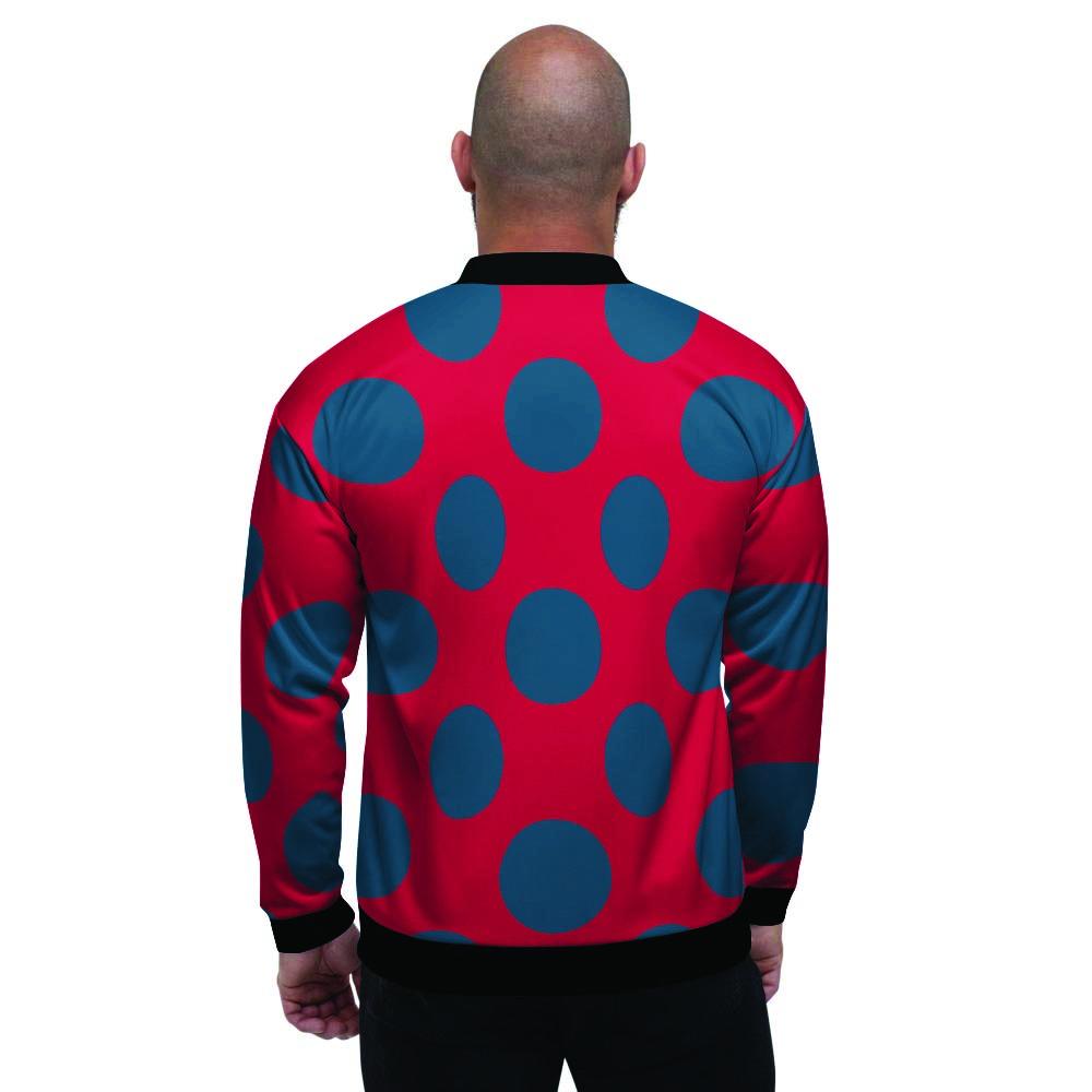 Red And Blue Polka Dot Men's Bomber Jacket-grizzshop