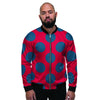 Red And Blue Polka Dot Men's Bomber Jacket-grizzshop