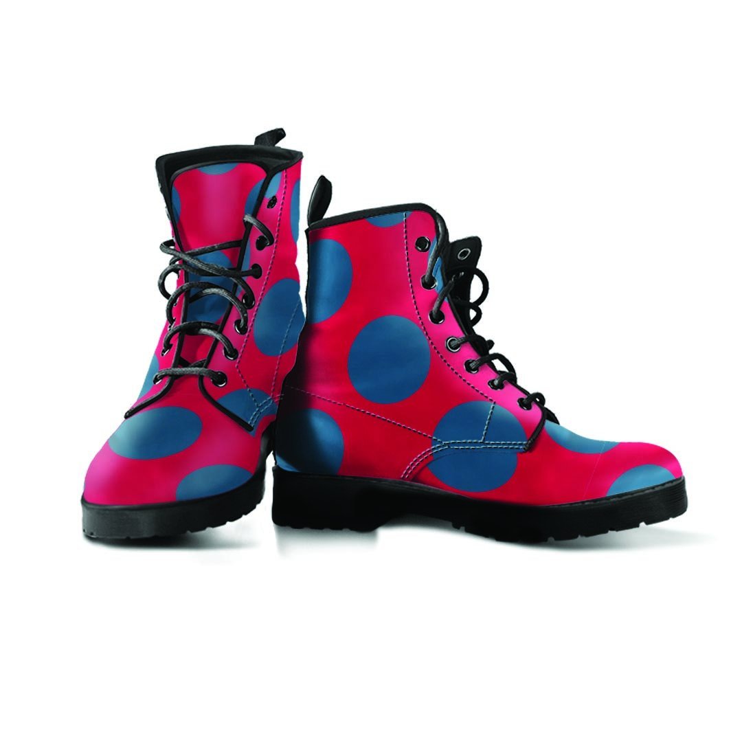 Red And Blue Polka Dot Men's Boots-grizzshop